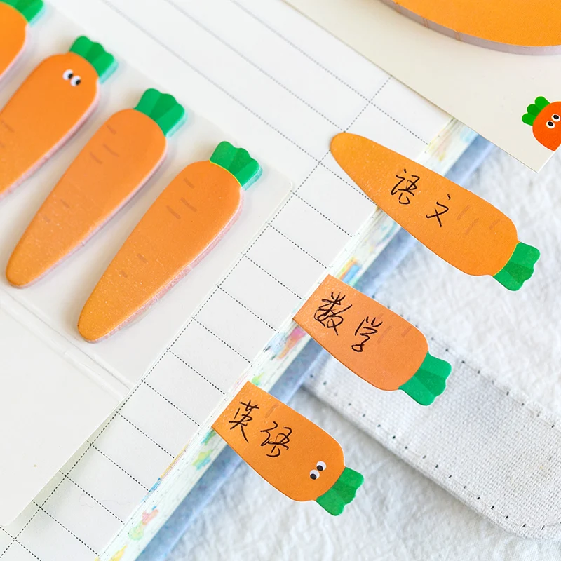 Carrot Memo note Cartoon Notebook Paper Stick Creative Message Note Stationery for Students