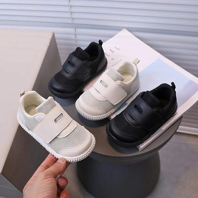 Children Casual Shoes Air Mesh Non-slip Beathable Black Beige Kids Sneakers Autumn Unisex Running Toddler Boys Girls Tennis Shoe 2