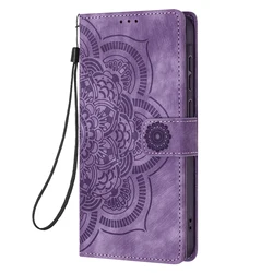 Floral Embossed Leather Phone Wallet Case with 3D Art Design - Galaxy S23 Ultra (CY - M - purple)