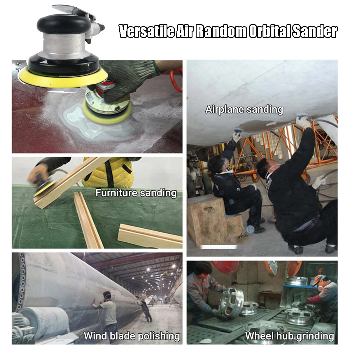5\" Air Sander Geevorks Air Random Orbital Sander 5in Air Sander Pneumatic Sander Pneumatic Palm Polisher Pneumatic Palm Sander