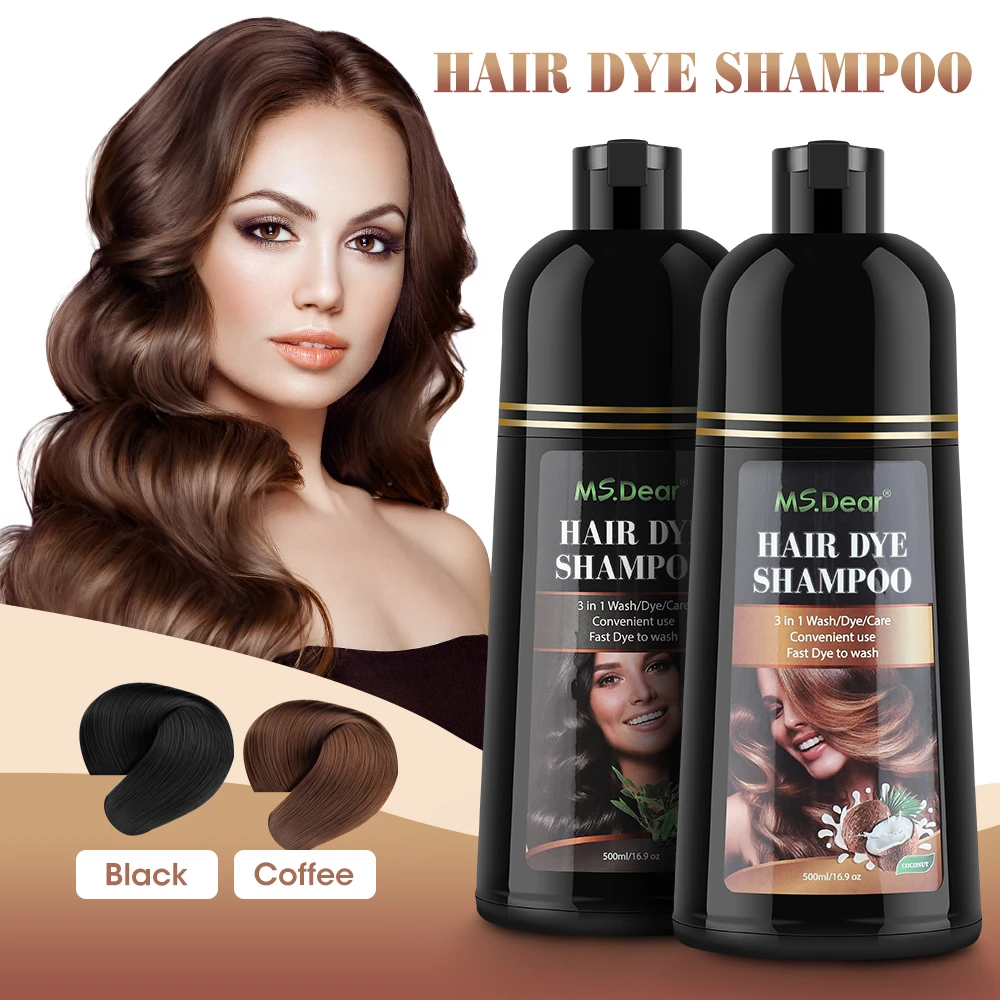 500ml Organic Natural Fast Hair Dye Shampoo Plant Essence Black Hair Color Dye Shampoo For Cover White Hair - Hair - AliExpress