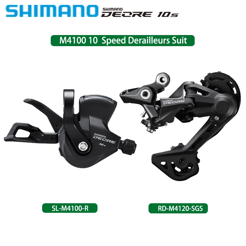 SHIMANO DEORE M4100 10V 그룹 세트, 시프터 레버, M4120 후방 변속기 슈트, 섀도우 2x10 스피드 키트, 정품 부품, 1X10S, M4100 