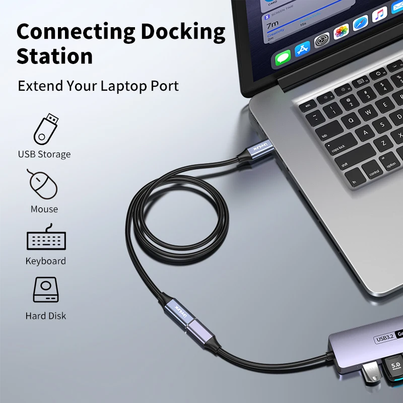 Unnlink Premium USB C Extension Cable with 20Gbps Speed and 100W Power Delivery