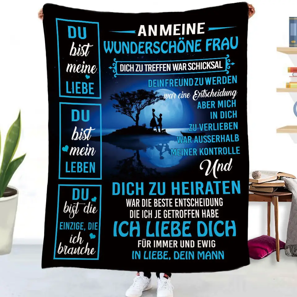German To My Daughter Son Letter Gift HD-Decke, weiche Überwurfdecke für Zuhause, Schlafzimmer, Bett, Sofa, Picknickdecke, Kinderdecke – Detail 26