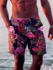 New Men's Shorts Swim Trunks Drawstring Leaf Flamingo Graphics Quick Dry Short Casual Holiday Hawaiian Micro-elastic 1