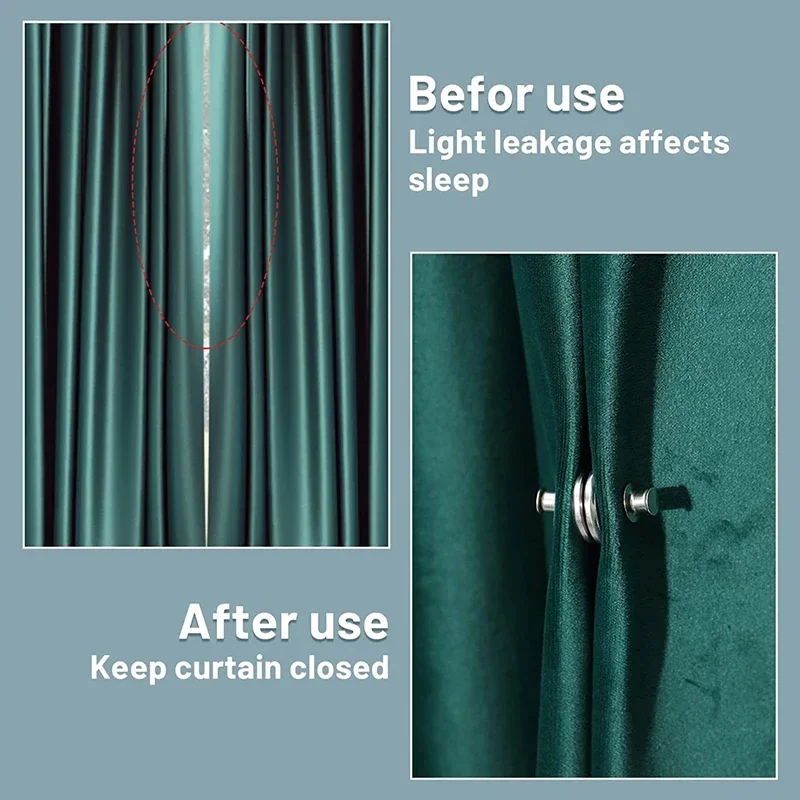 Description Picture 5 of itemPairs Decoration for Bedroom Curtains Magnetic Curtain Rod Support and Tube Buckle Nail-free Home Accessories Removable Adjust