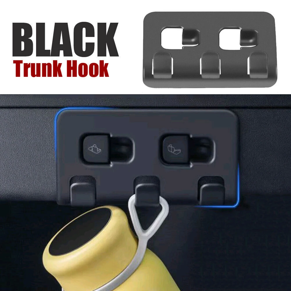 

For Tesla Model Y 1x Black ABS Rear Trunk Hook Storage-Holder For Bag Umbrella Hanger Electric Vehicle Part