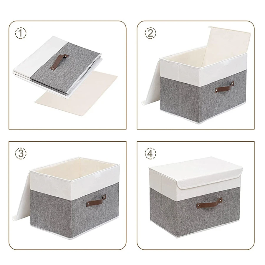 Fold Non Woven Fabric Storage Box Gray Home Supplies Clothing Underwear Sock And Kid Toy Storage Organizer Cosmetics 4