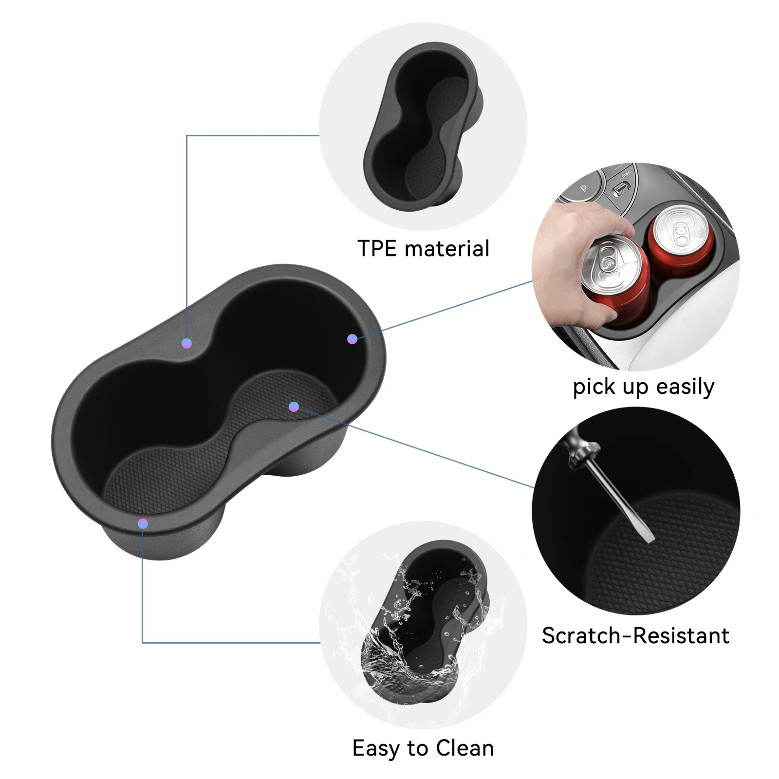 BYD Seal 05 DM-i 2025 센터 콘솔 컵홀더 수납함 차량 내부 음료 액세서리 블랙