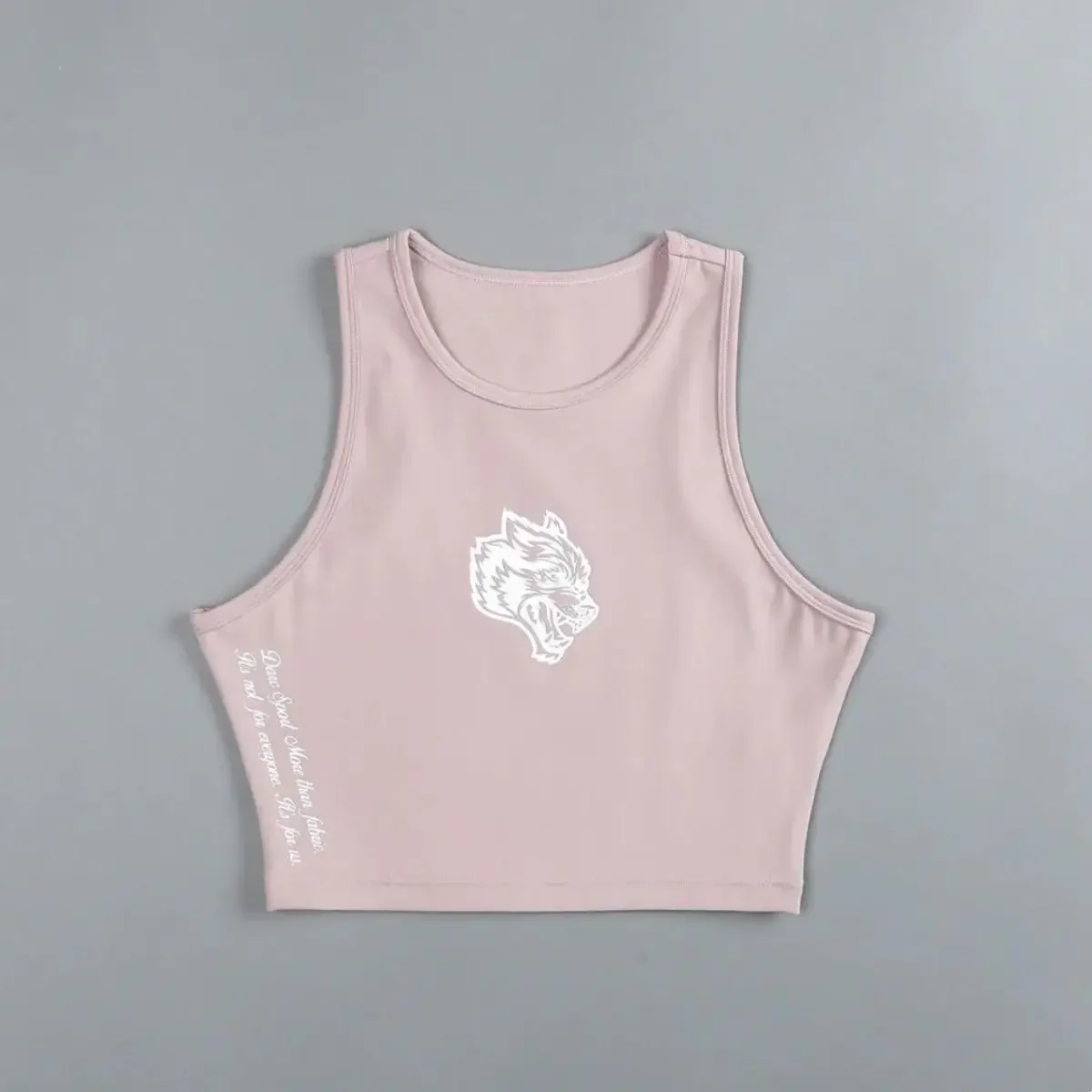 Wolf Head Ladies Summer Quick Drying Skinny Fitness Sports Elastic Training Vest Sleeveless Short-sleeved Printed Top 4