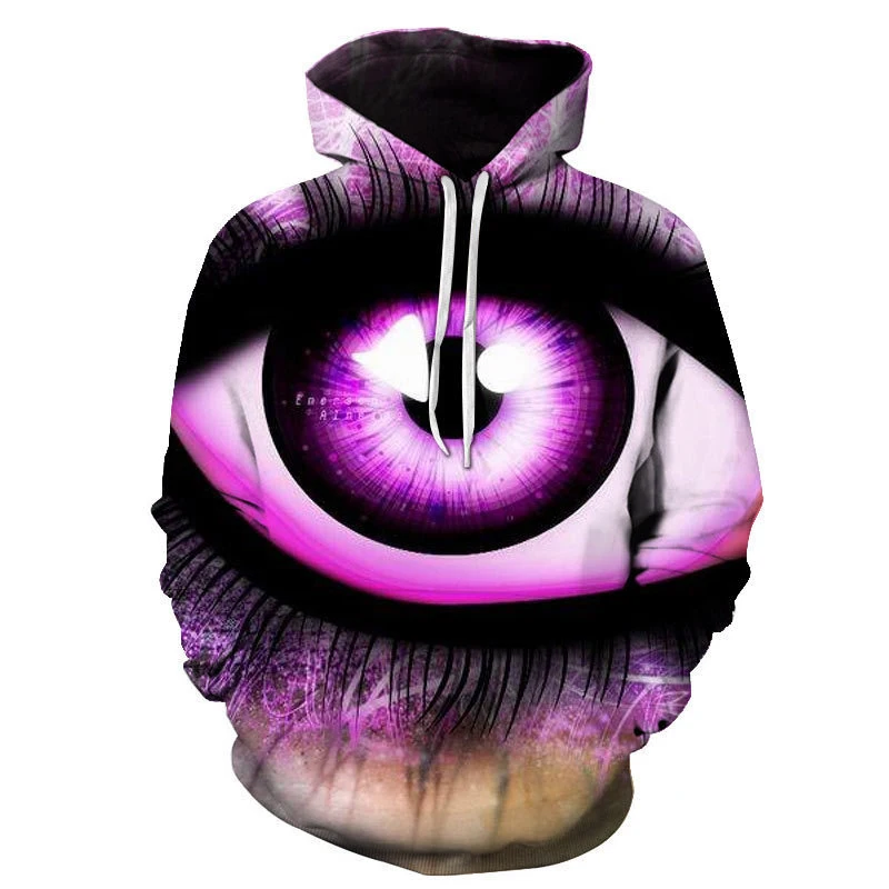 thumbnail image 1 of Sudadera con capucha con estampado de globo ocular en 3D para hombre, sudaderas casuales de manga larga con personalidad, sudaderas con capucha de gran tamaño para niños, ropa de calle, 1 of 5