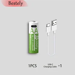 High - Capacity Rechargeable USB Lithium AA Batteries with Fast Charging and USB - C Compatibility (1 pcs battery)