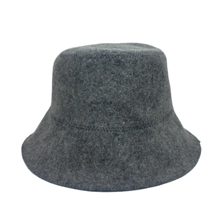 Gray Wool Felt Sauna Bucket Hat