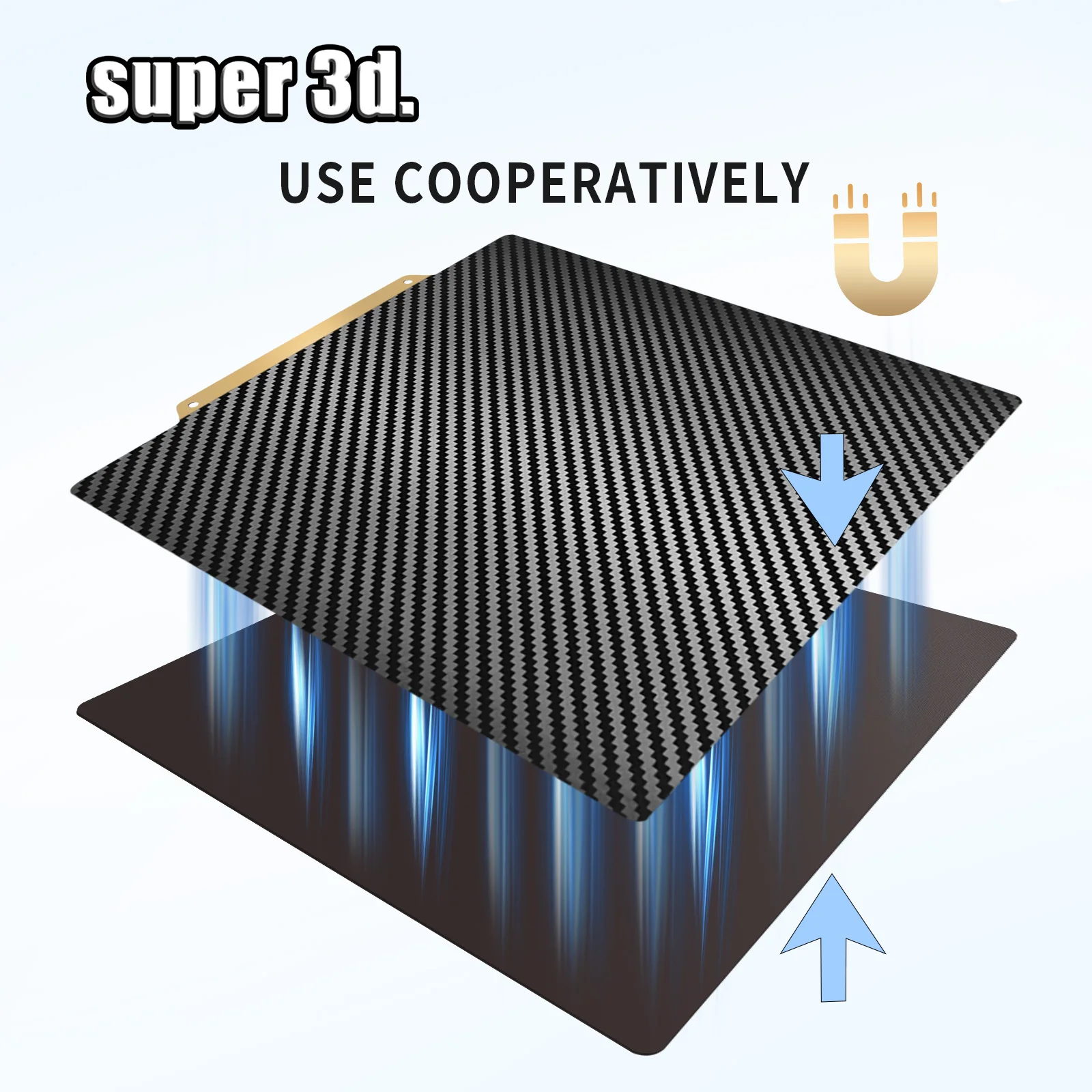 Double Side Pet Carbon Fiber e Pei Spring Steel Sheet Placa de Construção Magnética Heatbed para Ender P1p Upgrade 180 220 235 310350 - Imagem 4