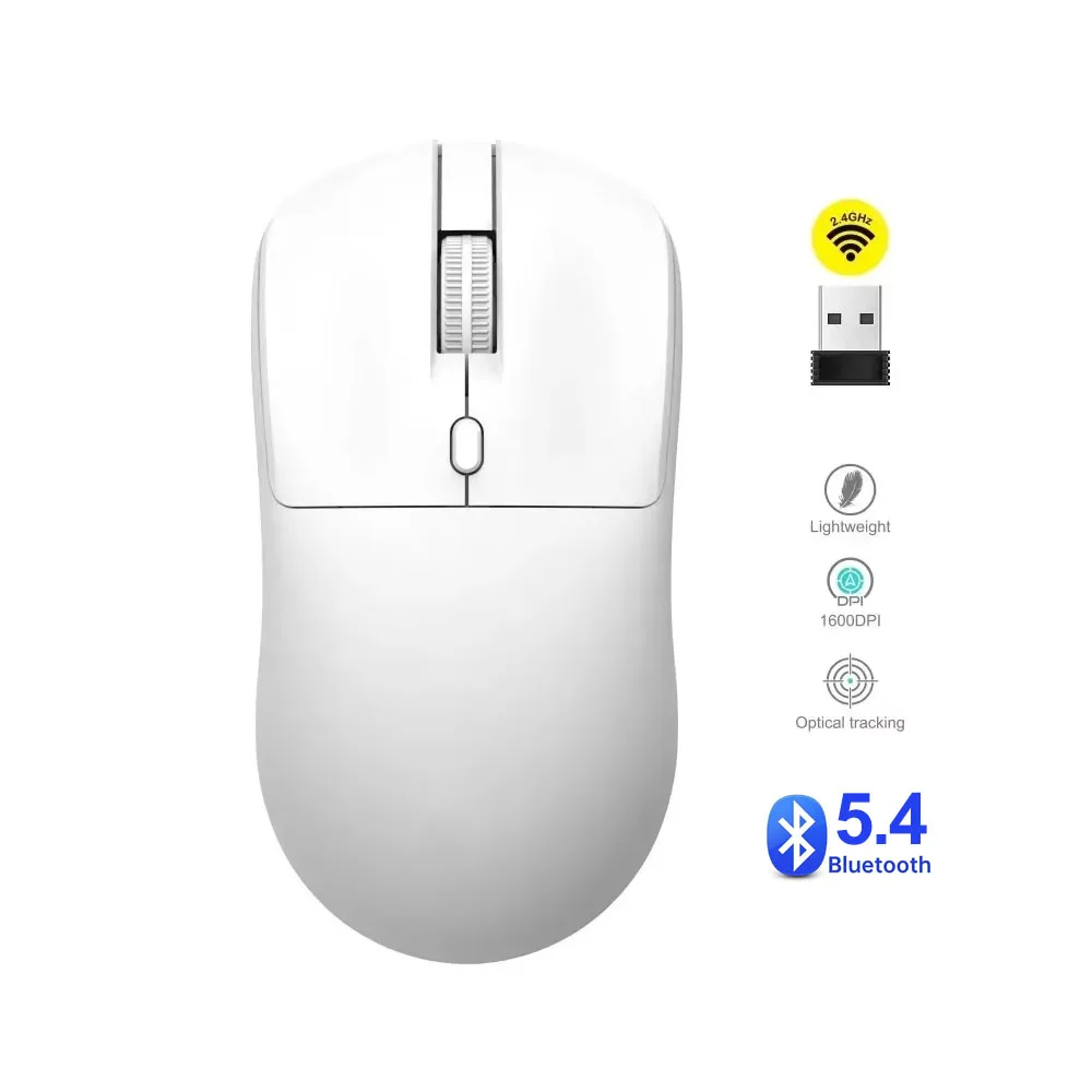 Mouse gamer sem fio 2.4g, ergonômico, 800-1200-1600 dpi, recarregável, para escritório, pc, laptop, macbook pro