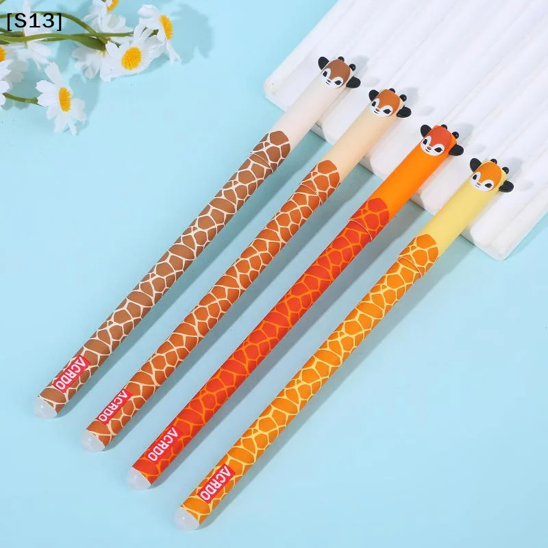 6/8/10Pcs Cute Writing Tool Animal-Shaped Erasable Pens For Journaling Writing Office Supplies Gift Ideas Office Stationery[S13] - 6