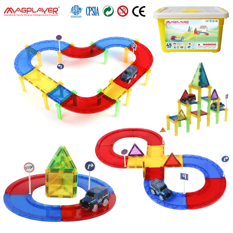 45PCS Big Size Construction Building Set Tiles Build Blocks Children Montessori
