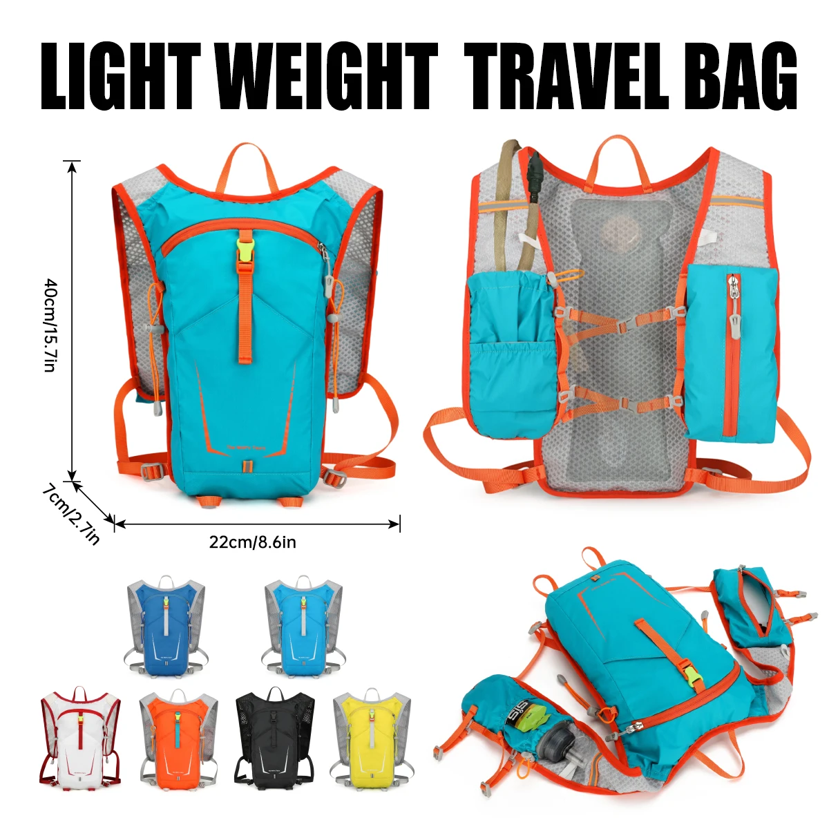 Small Backpack for Women, Lightweight and Portable, Outdoor Sports and Travel, Water-Repellent Mountaineering Bag for Men, Professional Hiking and Fishing Backpack for Couples