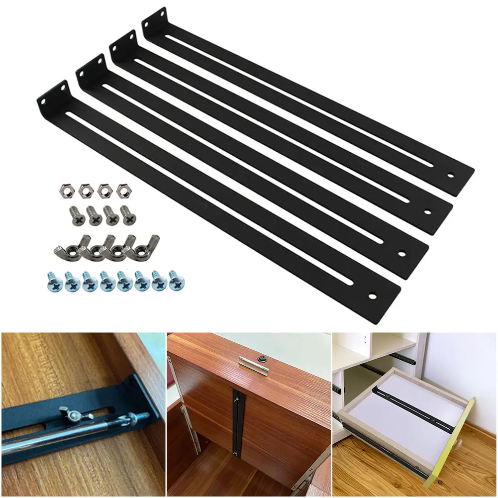 ชุดซ่อมลิ้นชักพร้อมสกรู อุปกรณ์ซ่อมเฟอร์นิเจอร์ ขายึดสำหรับไม้/แผ่นไม้อัด/เอ็มดีเอฟ ตู้ลิ้นชัก 1