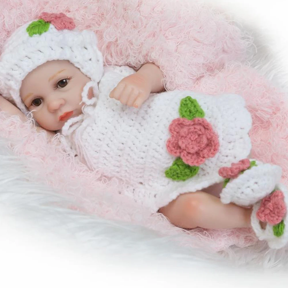 

NPK mini Reborn Baby Doll 10 Inch Bebe Reborn Menina Realista bonecas Can Bathe play house toys gift