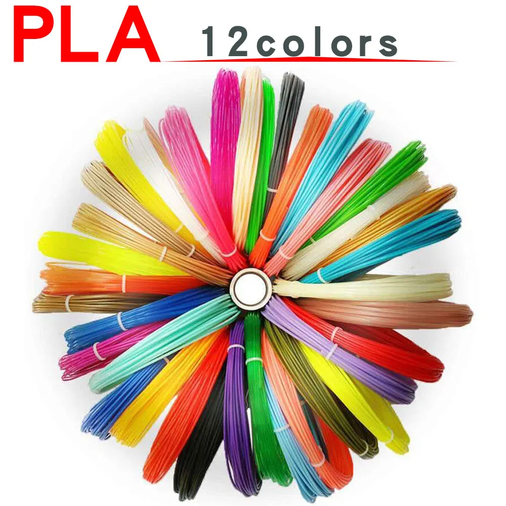 1.75mm 12color PLA odorless and non-polluting safety filament is suitable for 3D children’s printing pens to make creative toys