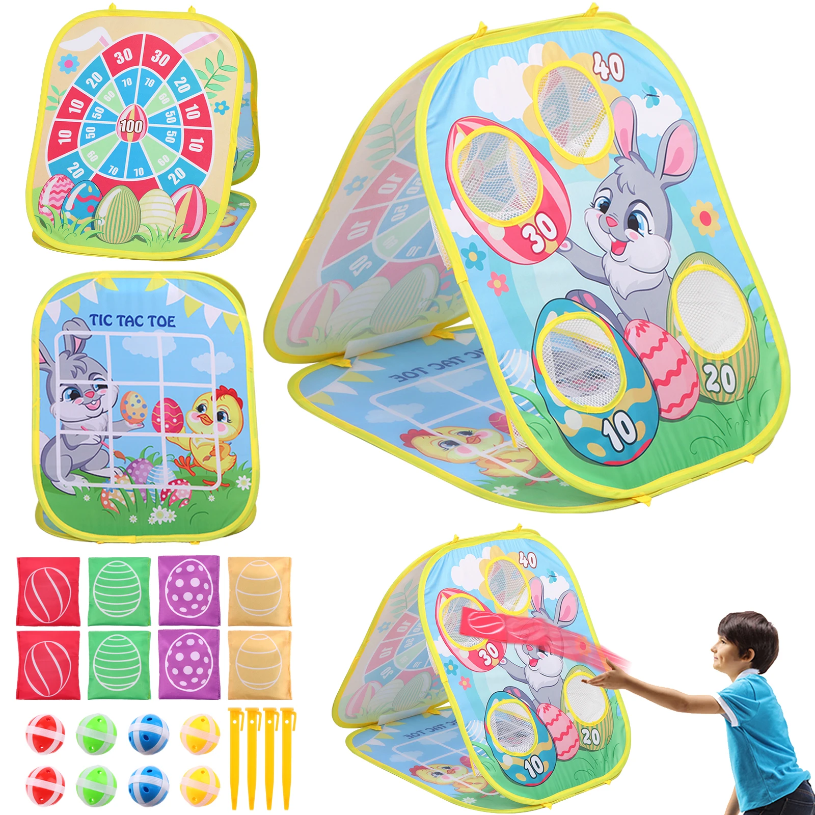 

Пасхальные игрушки в виде бобов, Детские уличные игрушки, двусторонняя складная доска с кукурузным отверстием, уличные Игрушки для малышей, Пасхальные игры на открытом воздухе