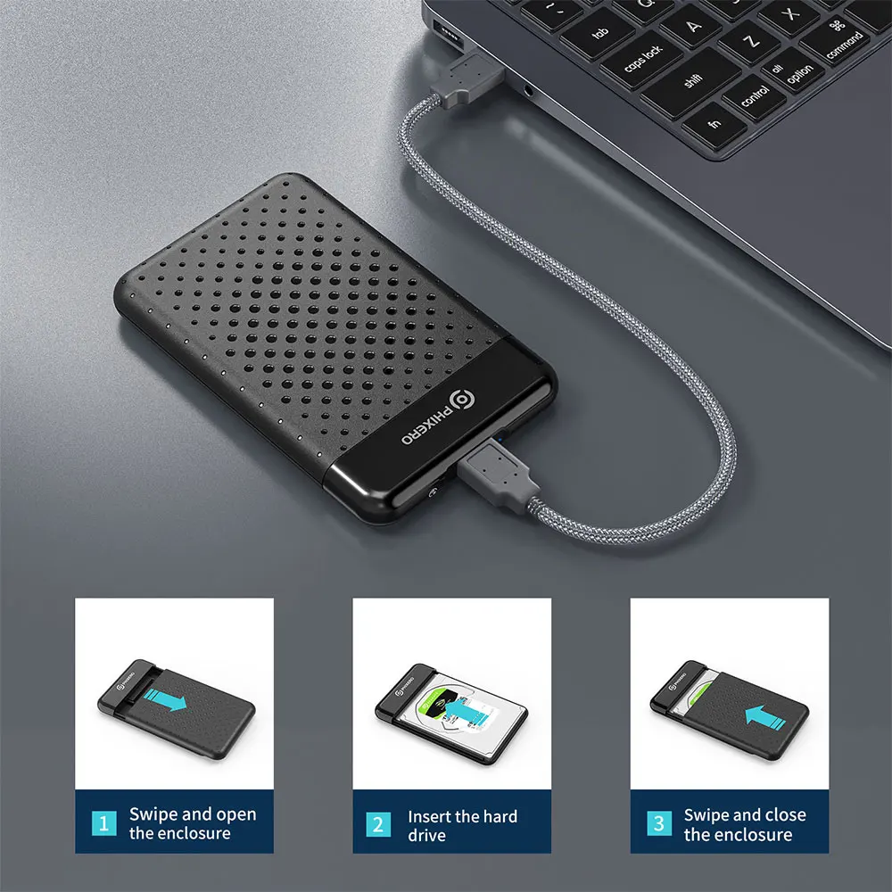 2.5" Inch SATA HDD Enclosure SSD Hard Drive External Case USB 3.0 Type-C 10Gbps 7mm 9.5mm Disk Storage Box PC Laptop