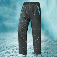 Men's Stormproof Pants Straight Leg Appears Thin Waterproof Double-Layer Thickened Wear-Resistant Breathable Rain Pants Outfits 1