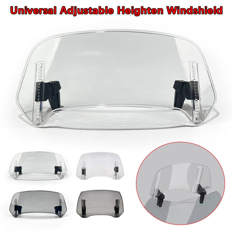 Trooth Universal Motorcycle Windshield Spoiler - Adjustable Clear Air Deflector, 28.5x12x21cm