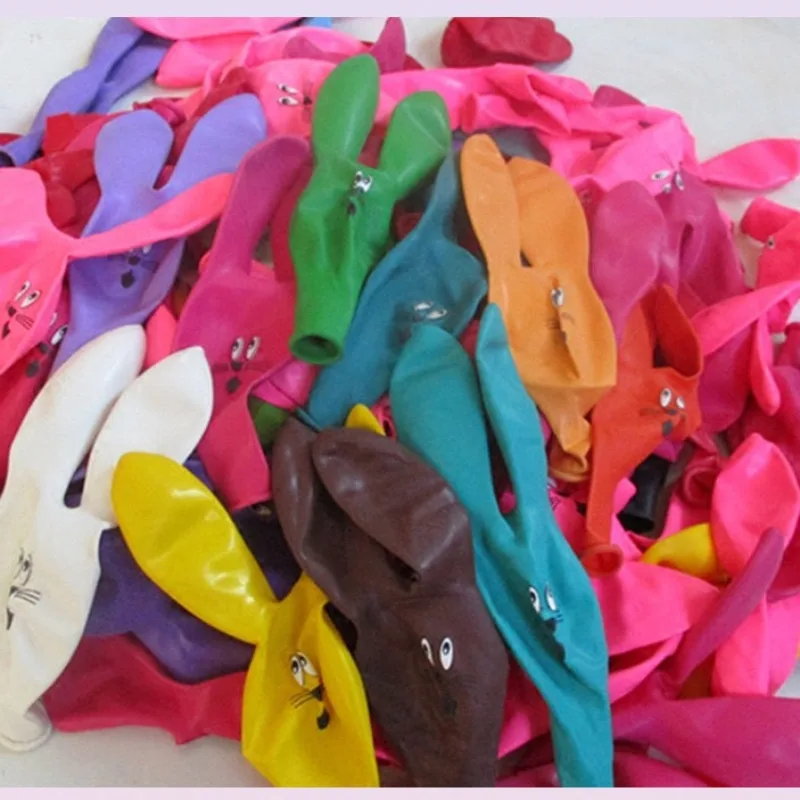 10pcs/20pcs 12 inch Thick Latex Rabbit Balloons Animal Party Balloons for Kids Non-Toxic 8 Styles Mix Colors