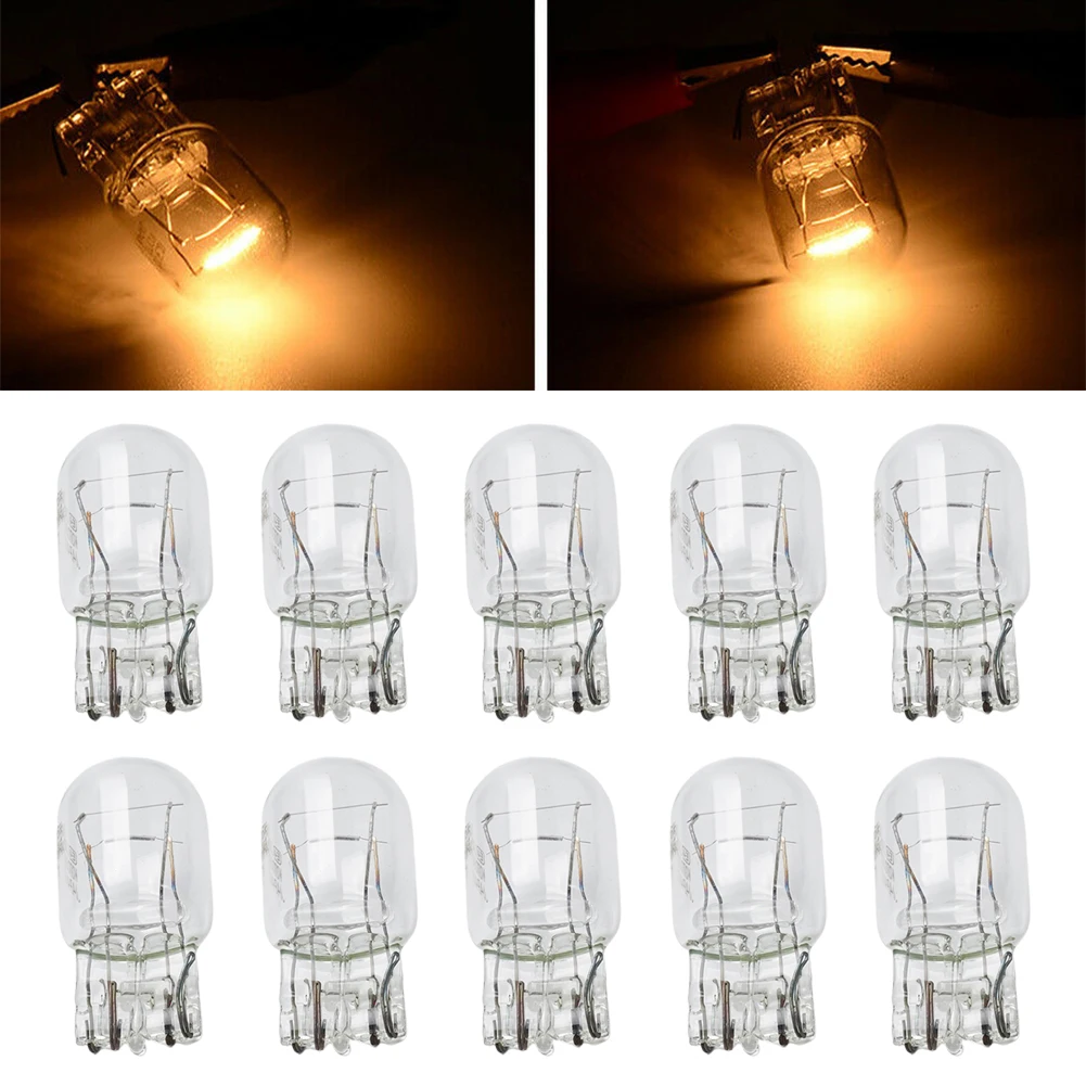 

10PCS T20 7443 1891 21/5W Clear Glass Turn Signal Stop Brake Tail Light Bulbs DRL, Sidelight, Stop (Brake), Tail, Turn Singal