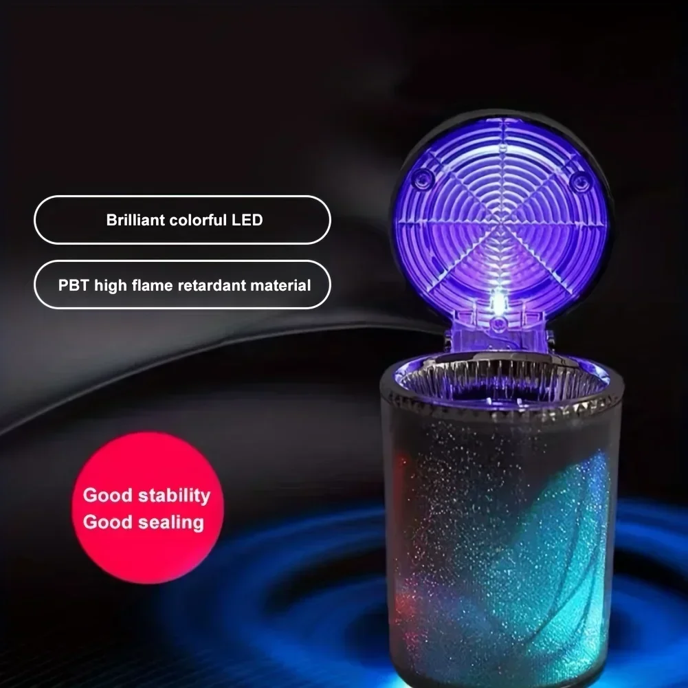 منفضة سجائر للسيارة بإضاءة LED