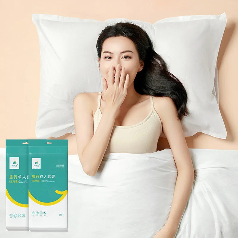Disposable Adult Bedding, Hotel for Travel, Anti-Dirty, Waterproof, Portable, Bedsheet Bed Sheet Set Trip Necessities Portable 2