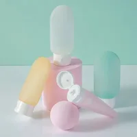 4Pcs/Set Refillable Bottle 60ml  Soft Silicone Lotion Container Squeeze Tube Empty Bottle Portable Travel Shampoo Bottle 2
