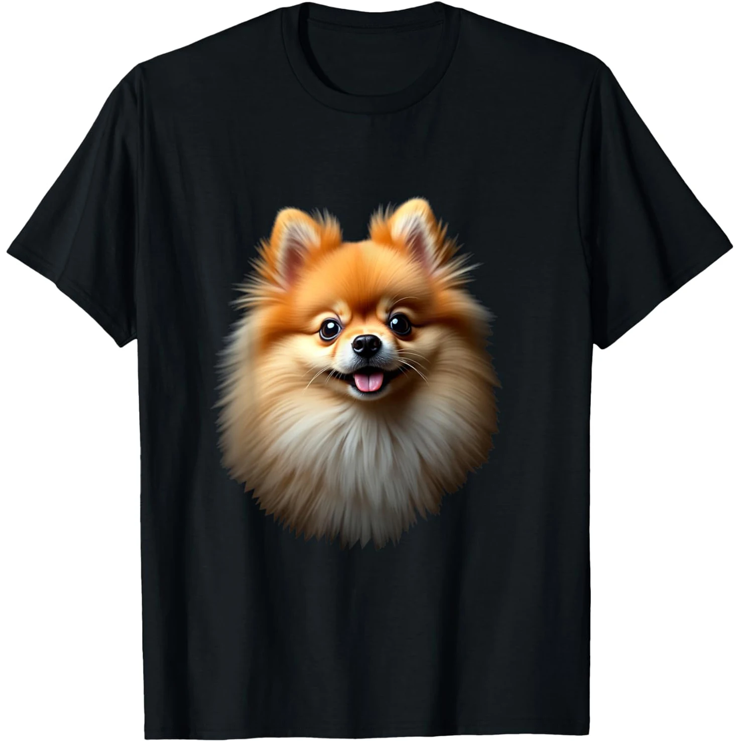 Schwarz Pomeranian Hund Pom Gesicht T Shirts Männer Frauen Reine Baumwolle Humor Streetwear T-shirt Kurzarm Unisex Lose Kleidung
