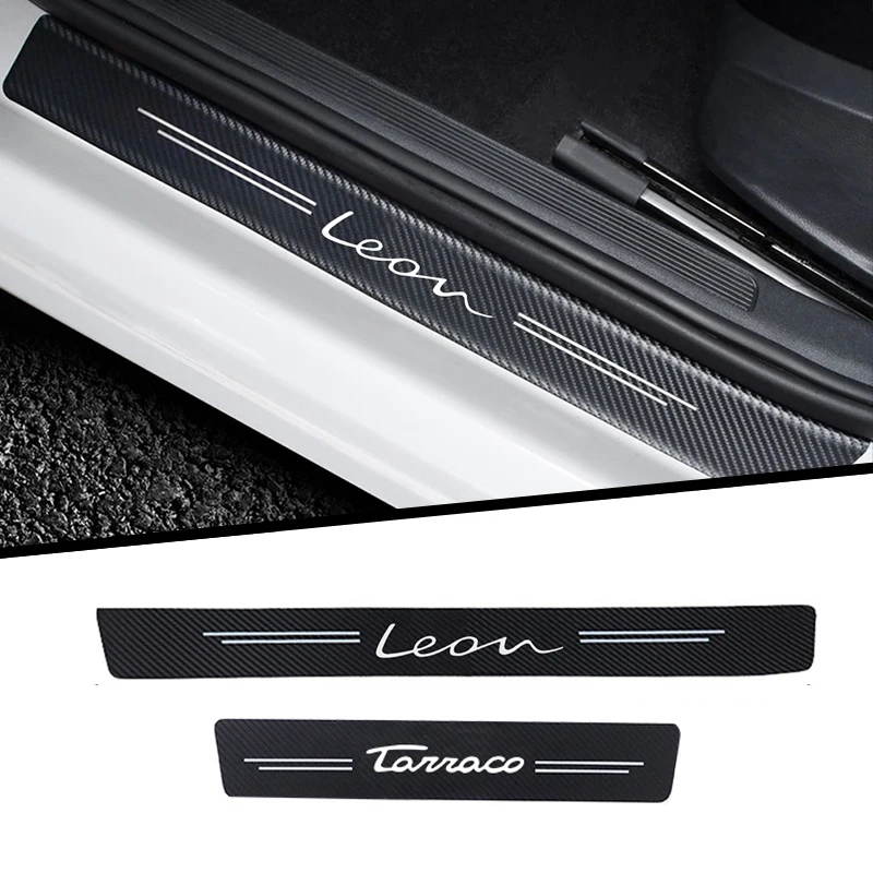 4 Pezzi Adesivo Per Auto In Fibra Di Carbonio Texture Soglia Striscia Per Seat Leon Mk3 Mk2 5F Mk1 Fr 1P 2 1M Tarraco Accessori Auto Parti