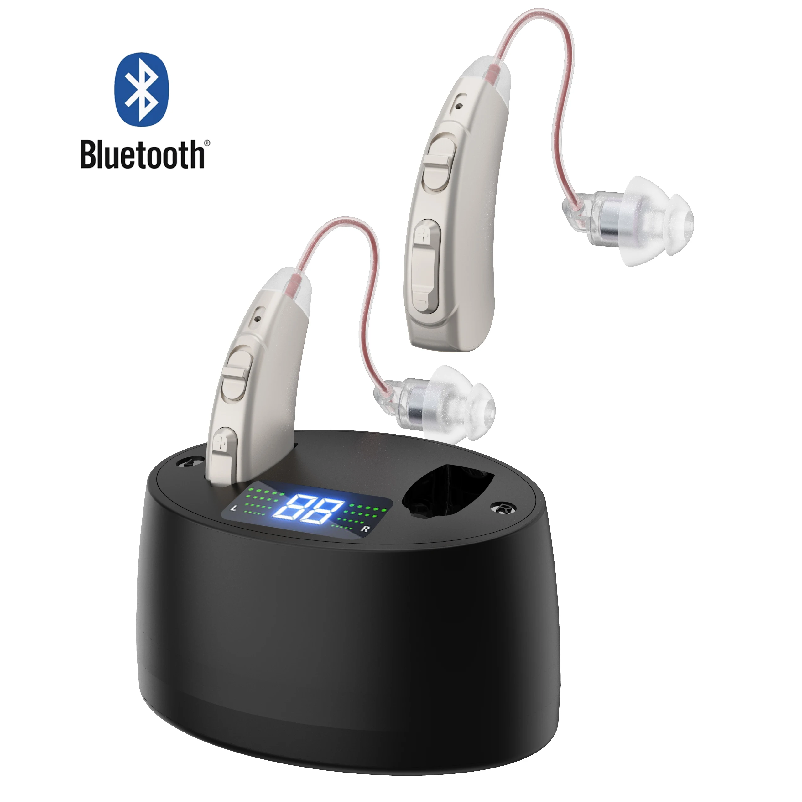 Rechargeable Hearing Aids Bluetooth Hearing Aids for Seniors Adults 1pair