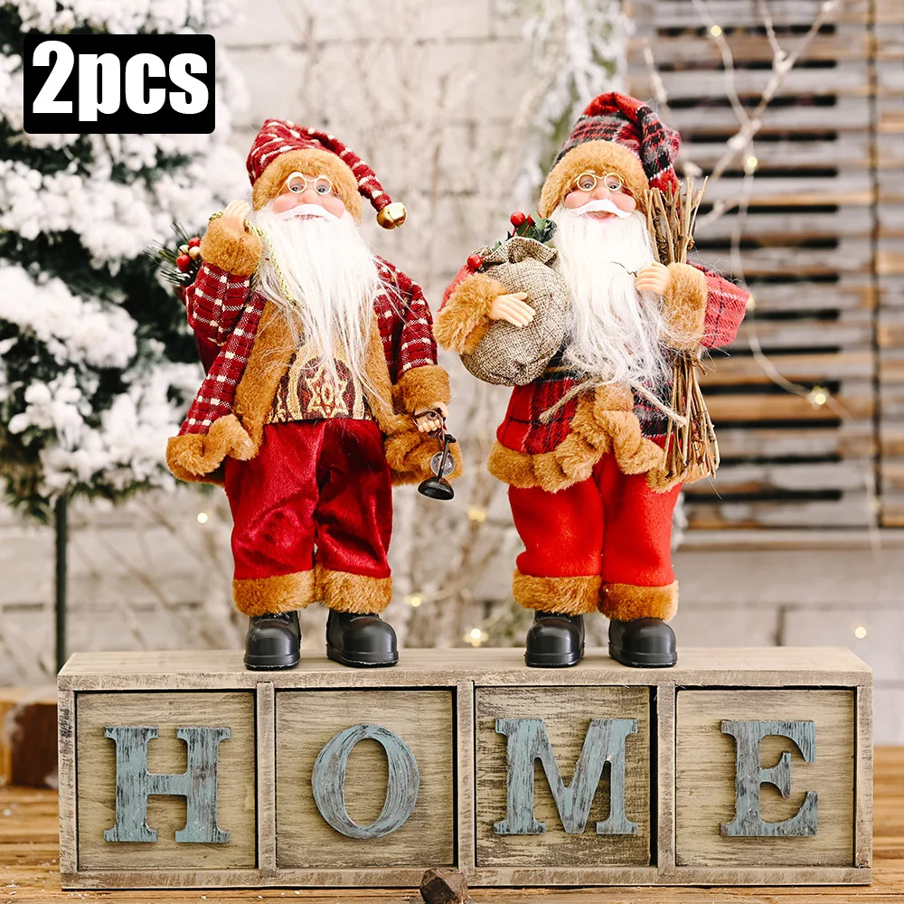 ~ 4 piezas de muñeco de Papá Noel, regalo de Navidad para niños, decoraciones para árboles de Navidad 2024, suministros para fiestas en el hogar, figuras decorativas