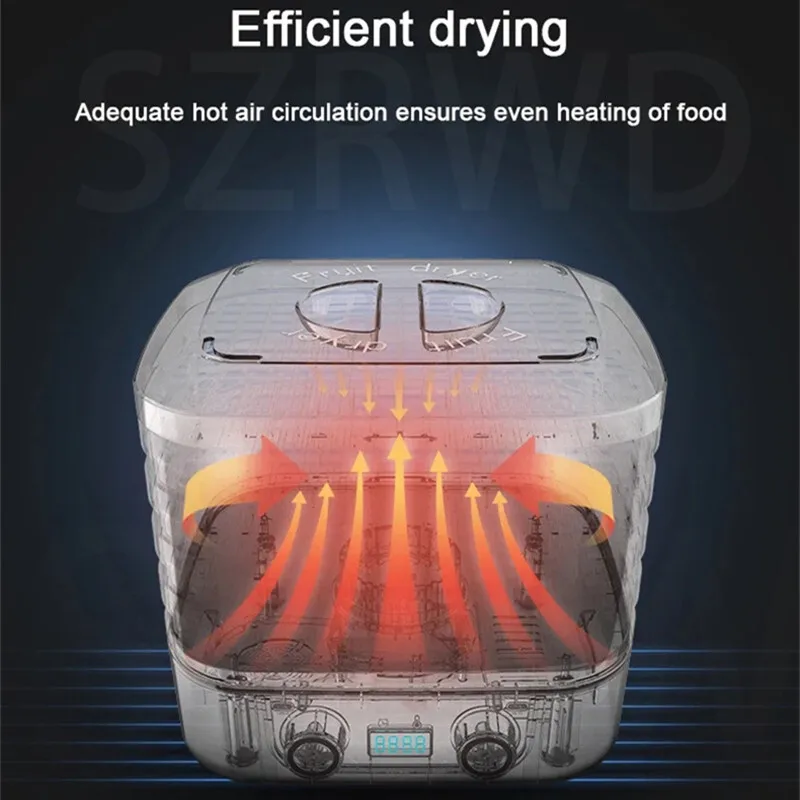 110V Dried Fruit Vegetables Herb Drying Machine Household MINI Food Dehydrator Pet Meat Dehydrated 5 Trays Snacks Air Dryer Oven