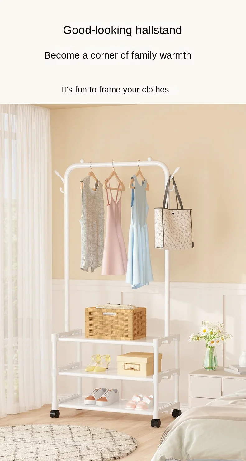 Metal Single Row Balcony Coat Rack Black Coat Garments Rack