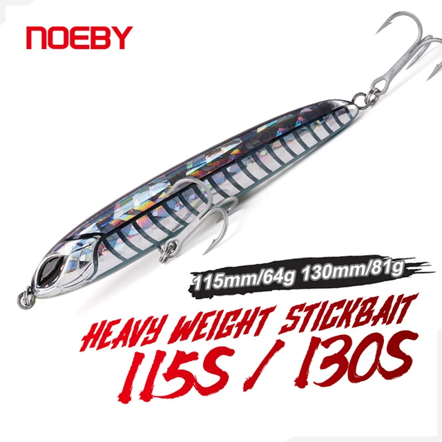 Noeby Sinking Heavy Stickbait Lure 115mm 64g 130mm 81g Pencil Jigs