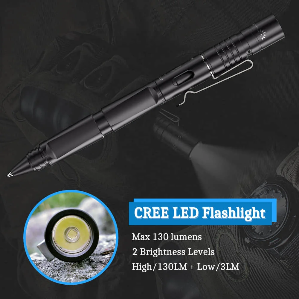 Disjuntor de Vidro Escrita para Auto Wuben Caneta Tática Lanterna Usb Recarregável Led Esferográfica Defesa Tp10 Luz 5 Computers & Electronics
