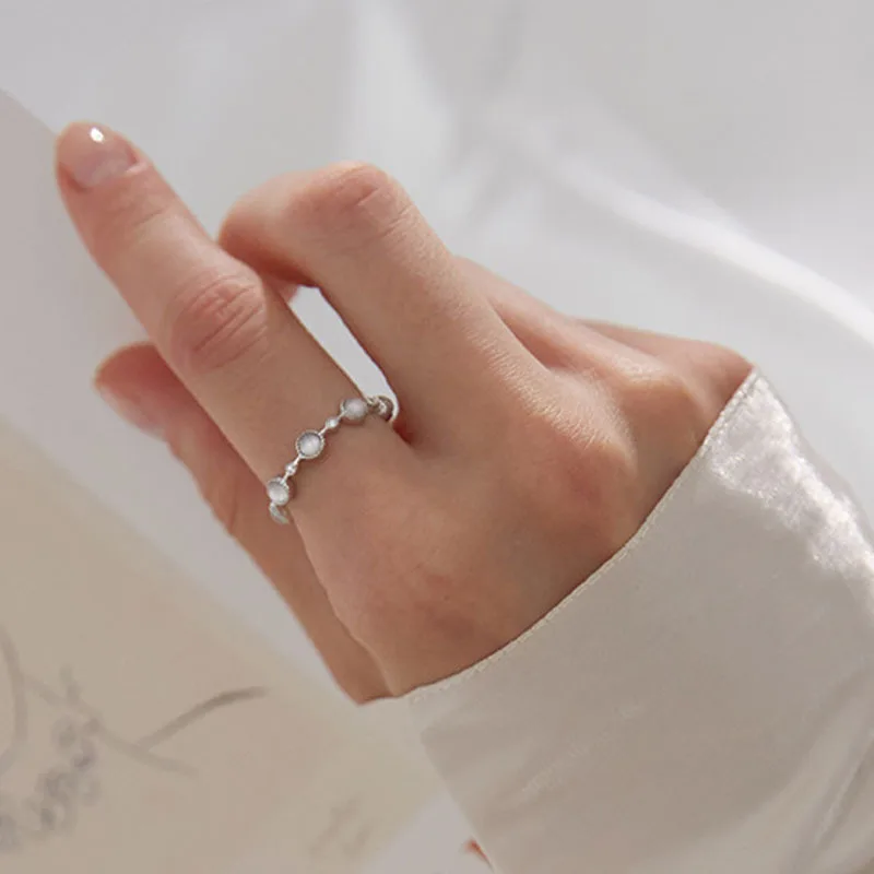 VENTFILLE  오팔 반지 여성 검지 손가락 오프닝 조절 꼬리 반지 패션 단순 하이 엔드 보석 선물