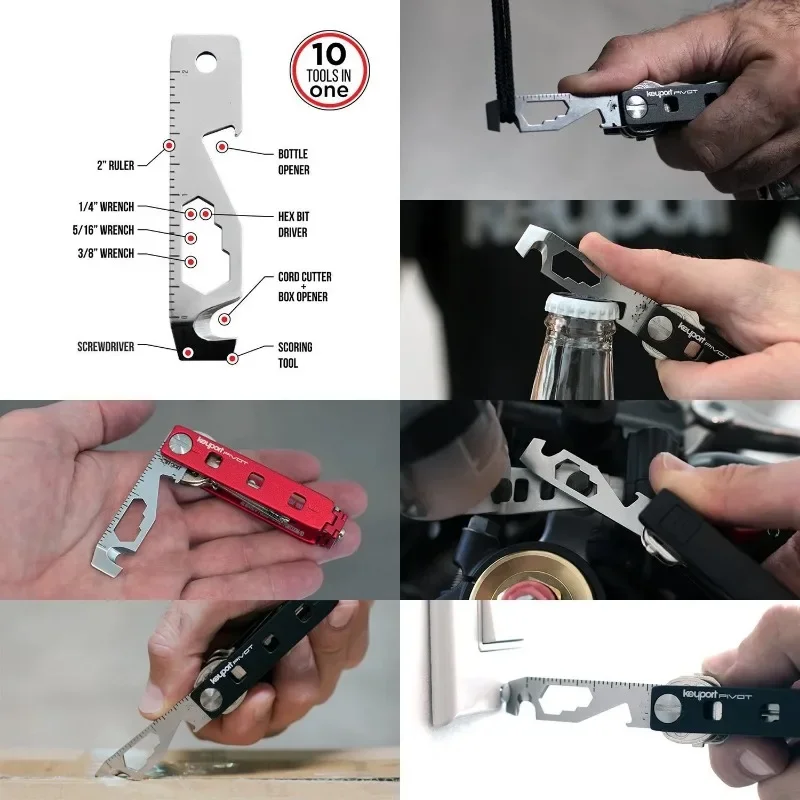EDC Pocket Tool 10 in 1 for Outdoor Camping Hiking whistle keychain,keychain tool,multi function tool,tactical keychain,keychain carabiner,keychain charm