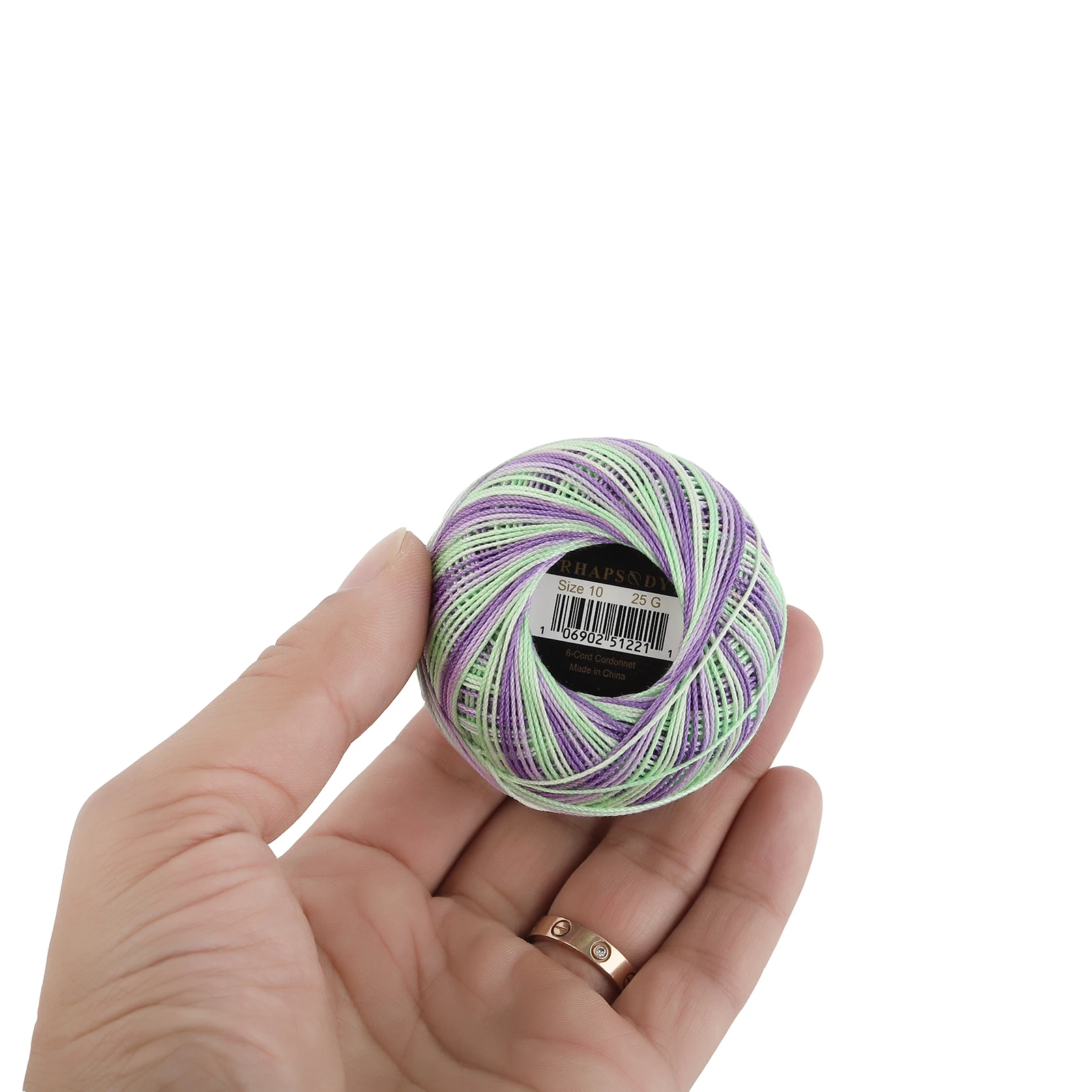Crochet yarn Rhapsody Size 10 Cotton Crochet Thread Assorted Colors Knitting Egyptian Cotton Multicolor Variegated 18 Colors Available