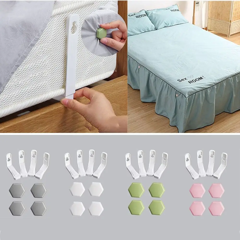 4Pcs Portable Non-slip Bed Sheet Clip Invisible Anti-run Bed Sheet Buckle Quilt Holder Quilt Fixing Tool bed sheet clips