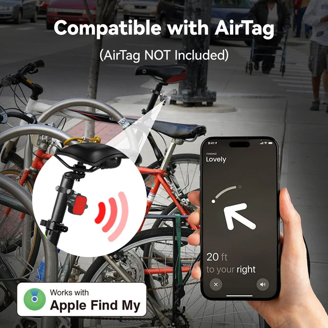 MiLi Locator Intelligent Tracker Bicycle Tail Reflective Sticker Bike Night Riding Warning Reflective Sticker For Apple Find My 3