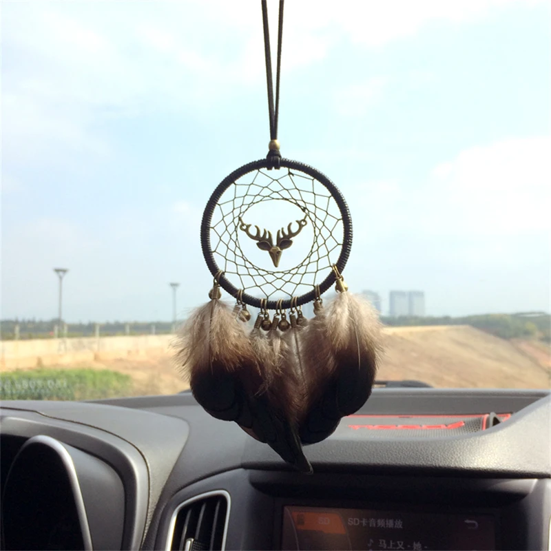 Mini Dream Catcher With Natural Feather Dreamcatcher Wind Chime Hanging - Image 2