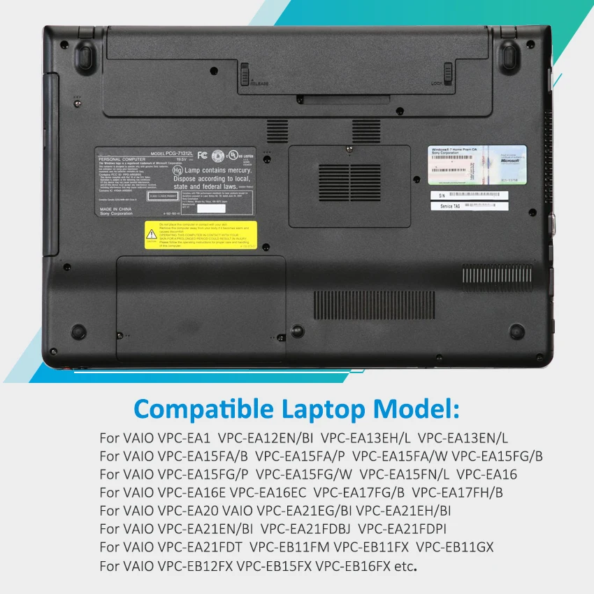 VPC-EA1, EA18, EA16, EA31, PCG-71212T, 71211T, 61211T, 4400mAh, 11.1V