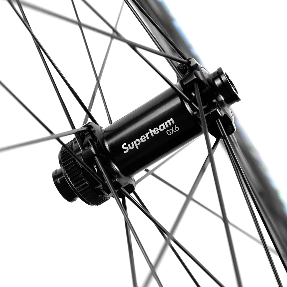SUPERTEAM-ロードバイクカーボンホイール700Cディスクブレーキ